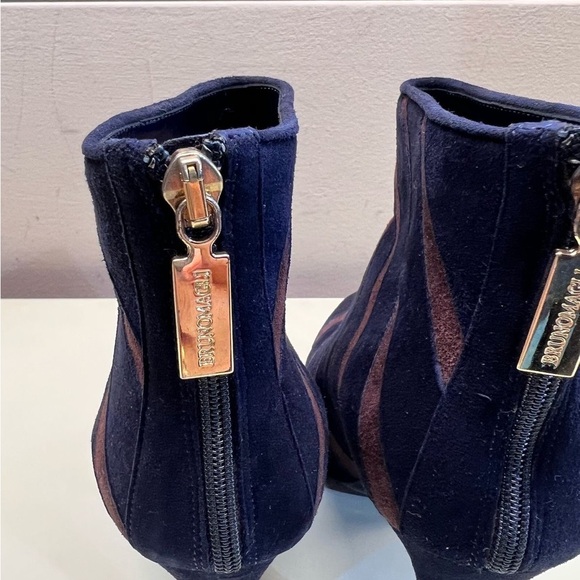 Bruno Magli Blue and Brown Heeled Boots - Picture 9 of 10